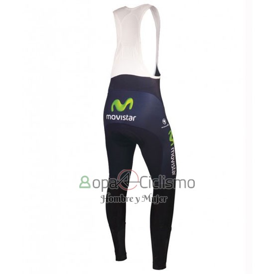 Movistar Ropa Ciclismo Culotte Largo 2016 Mangas Largas Verde y Azul